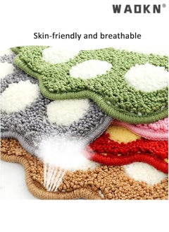 WAOKN Non Slip Bathroom Rug, Soft Absorbent Bath Mat & Floor Rugs for Shower, Kitchen-Machine-Washable Used in Bathroom, Shower, Room, Etc, 40x60cm (Green)  - Image 3