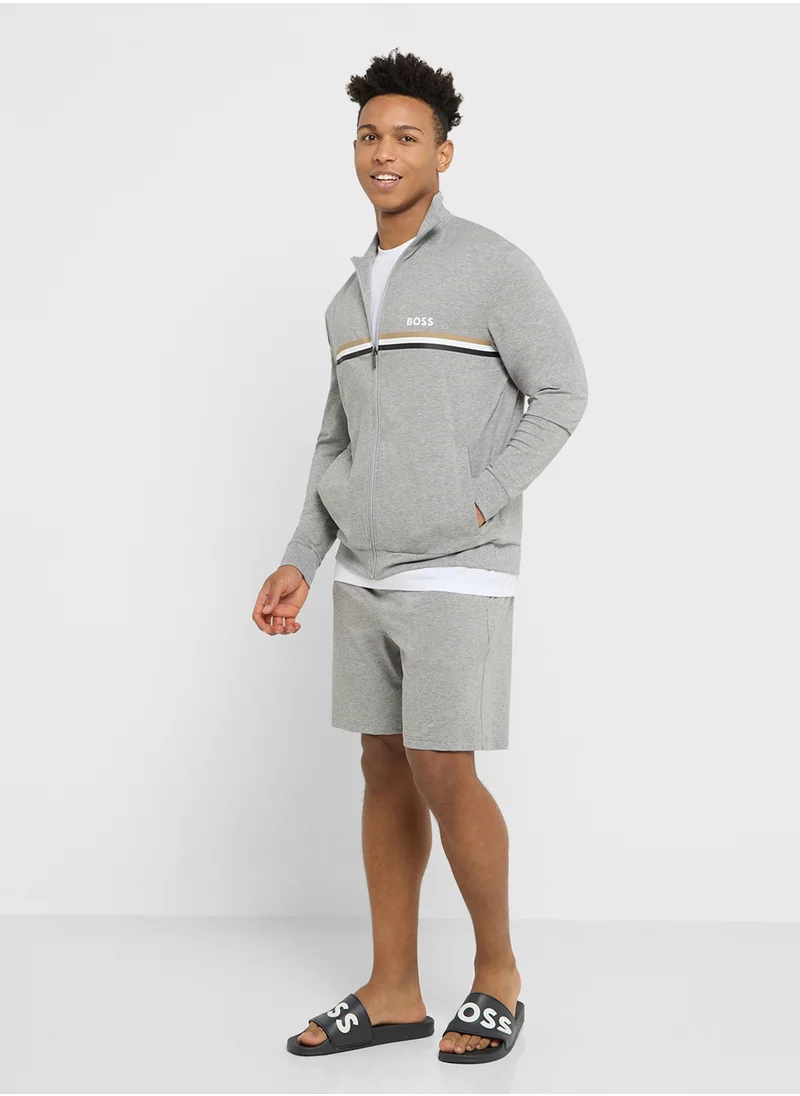 بوس Casual Sweatshirt And Shorts Set