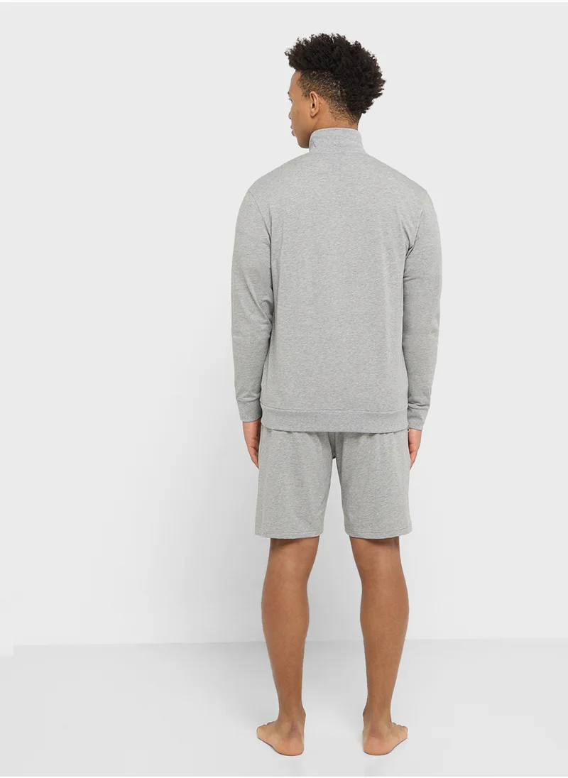 بوس Casual Sweatshirt And Shorts Set