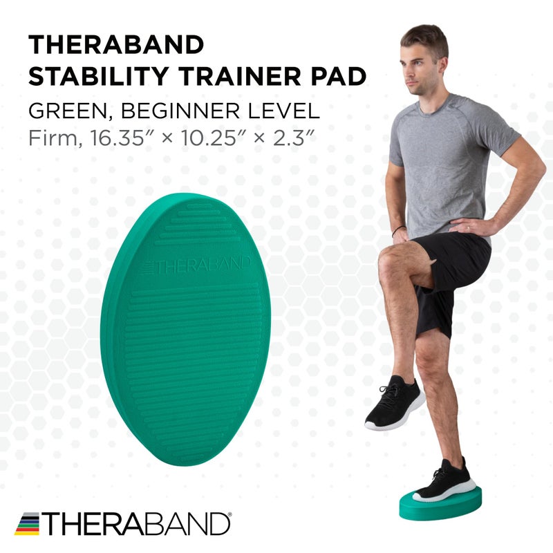 THERABAND Stability Trainer Pad, Beginner Level, Firm, Green Foam Balance Pad for Physical Therapy, Exercise Pad for Core Strength, Lightweight Non-Slip Balance Trainer, Portable Foam Pad for Home or Clinic Use - Image 2
