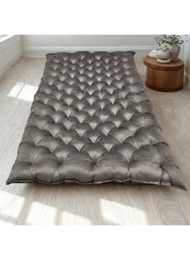 سمارت هوم مرتبة أرضية فاخرة من المخمل 190×90×10 سم – بحشوة قطن ناعمة، قابلة للطي للاستخدام في المنزل وللضيوف - Image 1