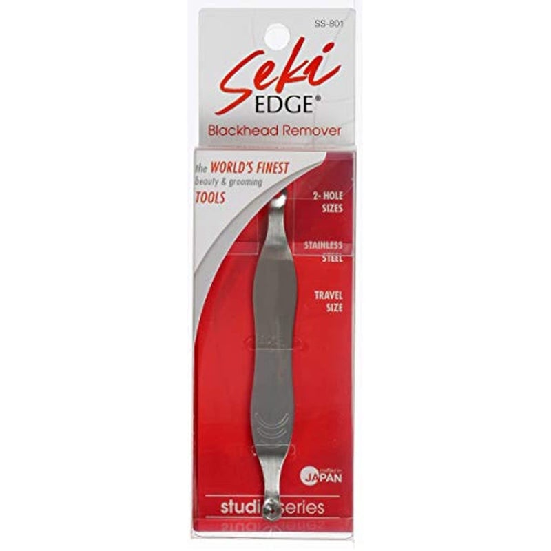 Seki Edge Blackhead Remover SS801  Comedone Extractor for Blackheads  Professional Pimple Popper Tool with 2 Hole Sizes  Preventive Acne Tool  Pore Extractor
