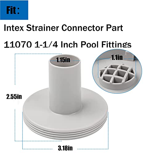 Kscjdg 11070 Strainer Connector for Intex Swimming Pool Outlet Ports 1-1/4" Fitting Fits Intex Swimming Pool 11072 Strainer Grid Replace Parts 26183MW 26165EH 26167E 26175EH 26191EH - 2 Pack (2) - Image 3