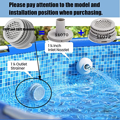 Kscjdg 11070 Strainer Connector for Intex Swimming Pool Outlet Ports 1-1/4" Fitting Fits Intex Swimming Pool 11072 Strainer Grid Replace Parts 26183MW 26165EH 26167E 26175EH 26191EH - 2 Pack (2) - Image 5