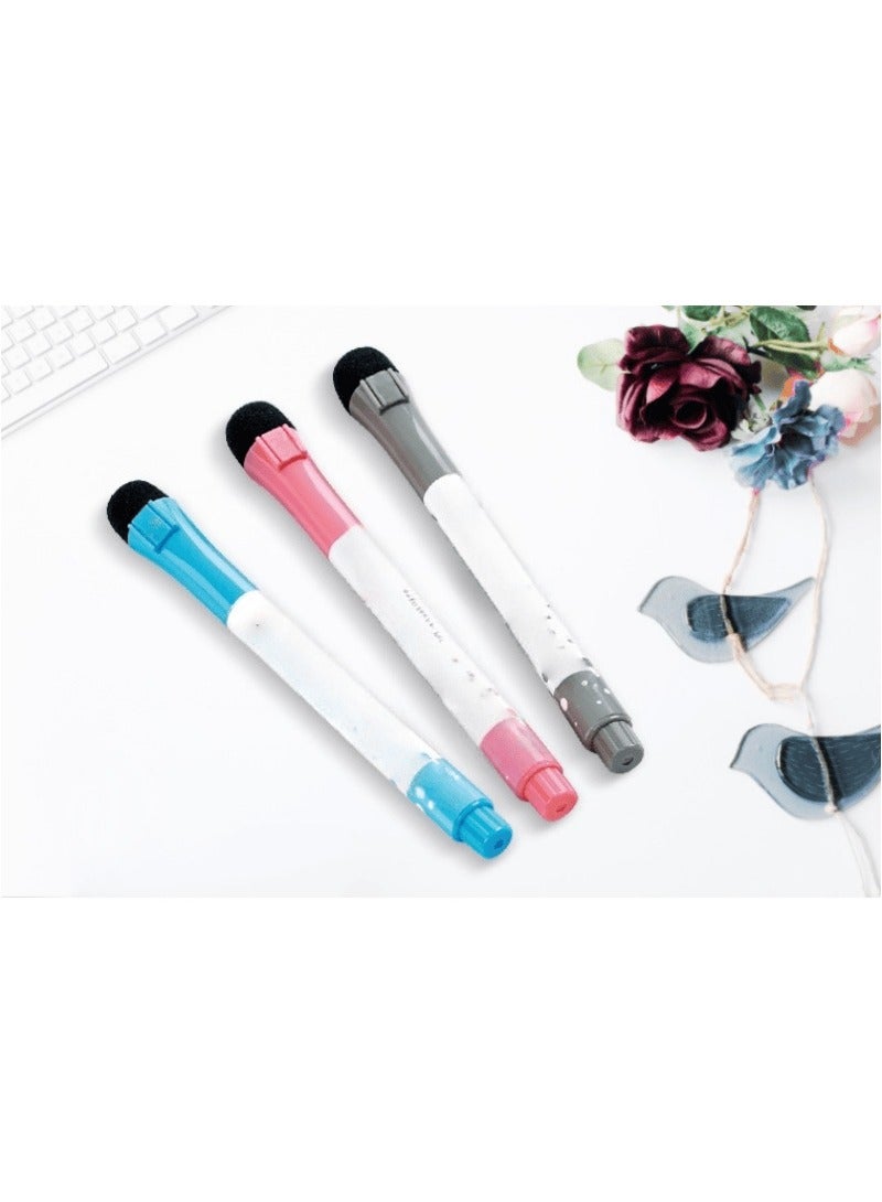 12 magnetic whiteboard pens with rubber, 3 colors (red+black+blue) - Image 3