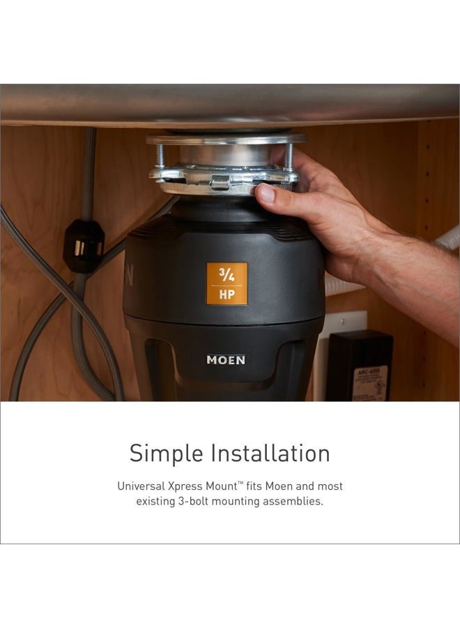 MOEN EXL100C EX Chef Series 1 HP Continuous Feed Lighted Garbage Disposal with Sound Reduction, Power Cord Included, or Unfinished - Image 3