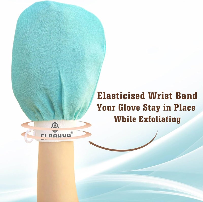 Elbahya Exfoliating Mitt Body Kessa Hammam - Body Tool Remover of Dead & Dry Skin or Keratosis Pilaris, Made of 100% Viscose Fiber (White Pack of 1) - Image 4