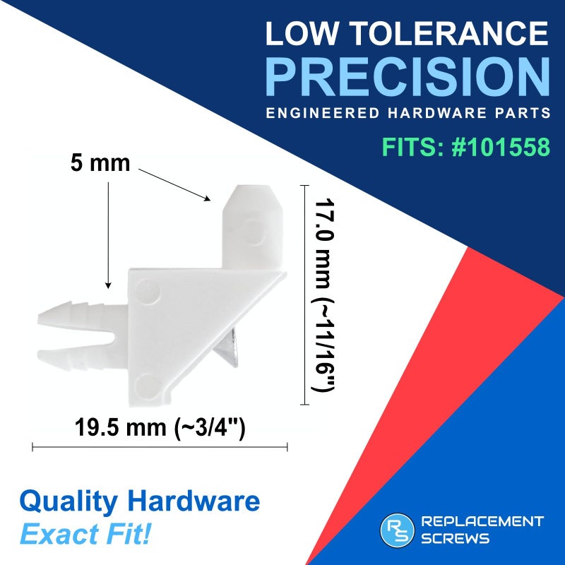 ReplacementScrews White Shelf Support Pins Compatible with IKEA Part 101558 (Pax, KOMPLEMENT) (Pack of 4) - Image 2
