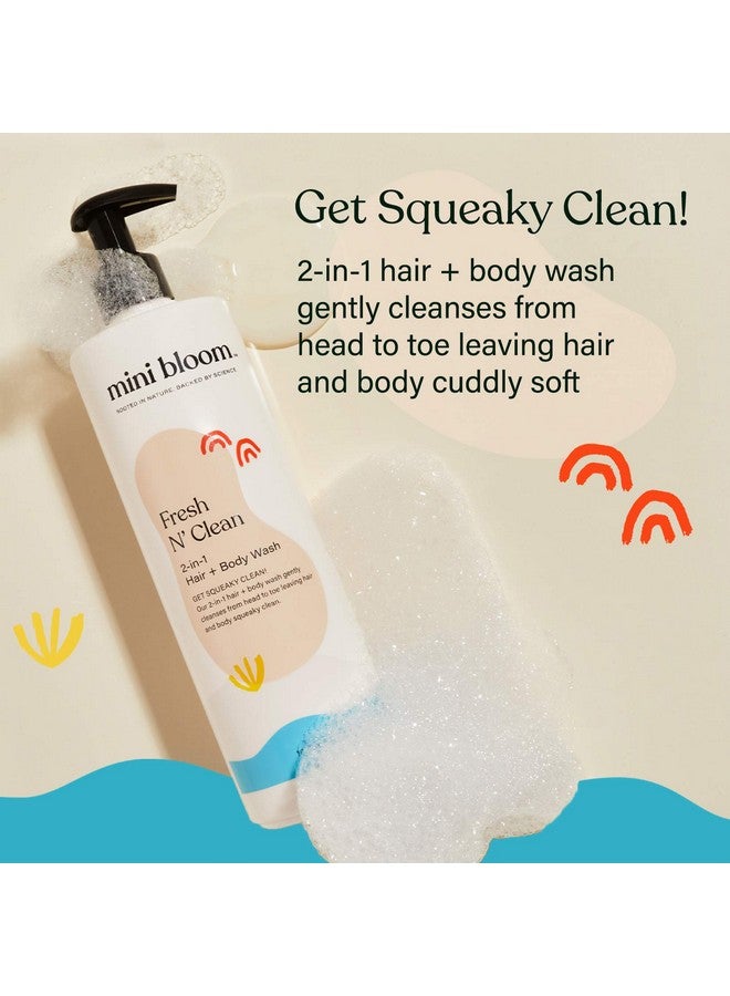 Mini Bloom Fresh N’ Clean 2-in-1 Hair + Body Wash | Shampoo Sulfate-Free | Baby & Kid Safe | Gently Cleanses Head to Toe w/Aloe leaf, Chamomile extract, Lavender & Botanicals 16.6 oz
