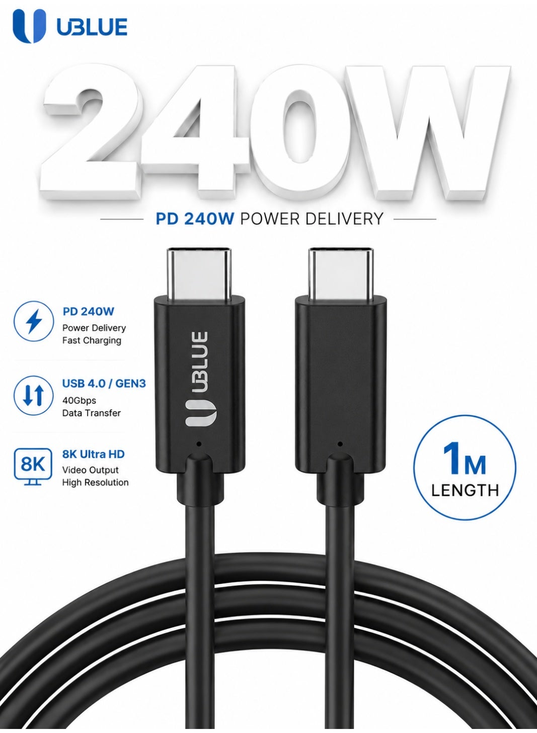 ublue Ublue USB4 usb-c To usb-c Cable usbc 1 M 240W ZD0FFFF682277DA2FA331Z