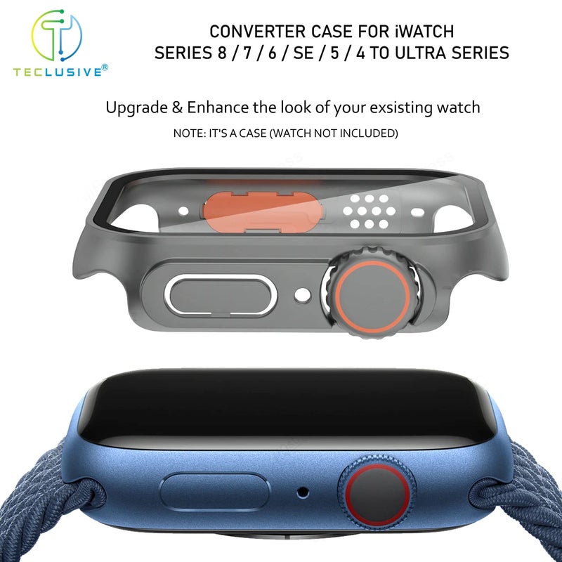 T TECLUSIVE Ultra Luxury Converter Case with Glass Compatible with iWatch Series 3 to iWatch Ultra | Convert 42mm | Full Protection Cover Converter - Natural (42mm) - Image 3