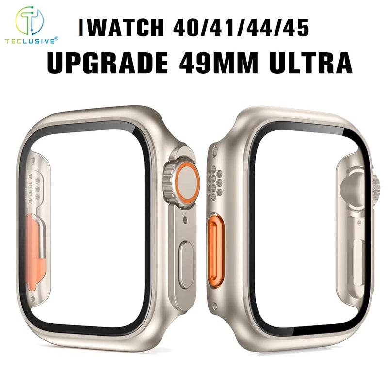 T TECLUSIVE Ultra Luxury Converter Case with Glass Compatible with iWatch Series 3 to iWatch Ultra | Convert 42mm | Full Protection Cover Converter - Natural (42mm) - Image 2