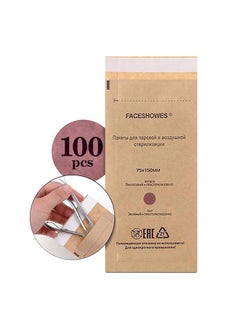 IOLITE 100-Pieces Self-Sealing Cleaning Pouches, Autoclave Kraft Paper Cleaning Bags For Nails And Lash Tools 75x150 cm 