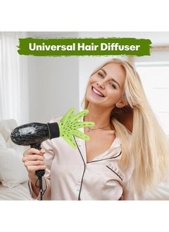yongsheng Hand Shaped Hair Dryer Diffuser - Universal Size for Home and Hair Styling Salon Styling products（green）  - Image 4