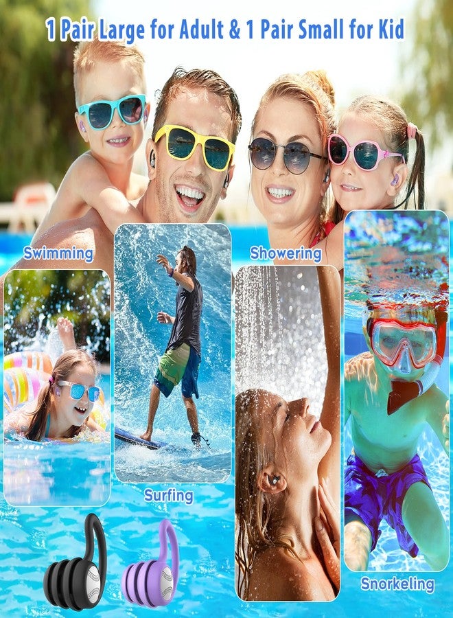 WLSCTY Swimming Ear Plugs Waterproof Earplugs - 2 Pairs Silicone Swim Ear Plugs for Adult Kids, Water Sports Earplugs for Showering, Bathing, Surfing - Keep Ear Water Out. - Image 5