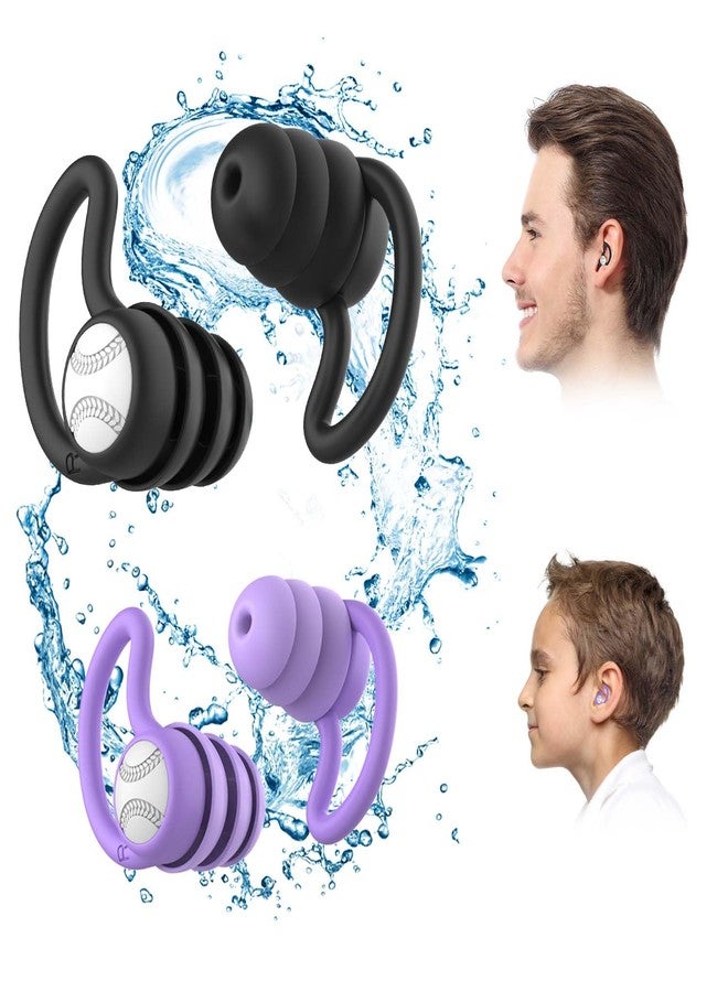 WLSCTY Swimming Ear Plugs Waterproof Earplugs - 2 Pairs Silicone Swim Ear Plugs for Adult Kids, Water Sports Earplugs for Showering, Bathing, Surfing - Keep Ear Water Out. - Image 1