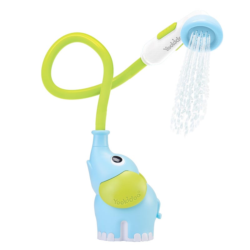 Yookidoo Baby Bath Shower Head - Elephant Water Pump and Trunk Spout Rinser - for Newborn Babies in Tub Or Sink - Image 1