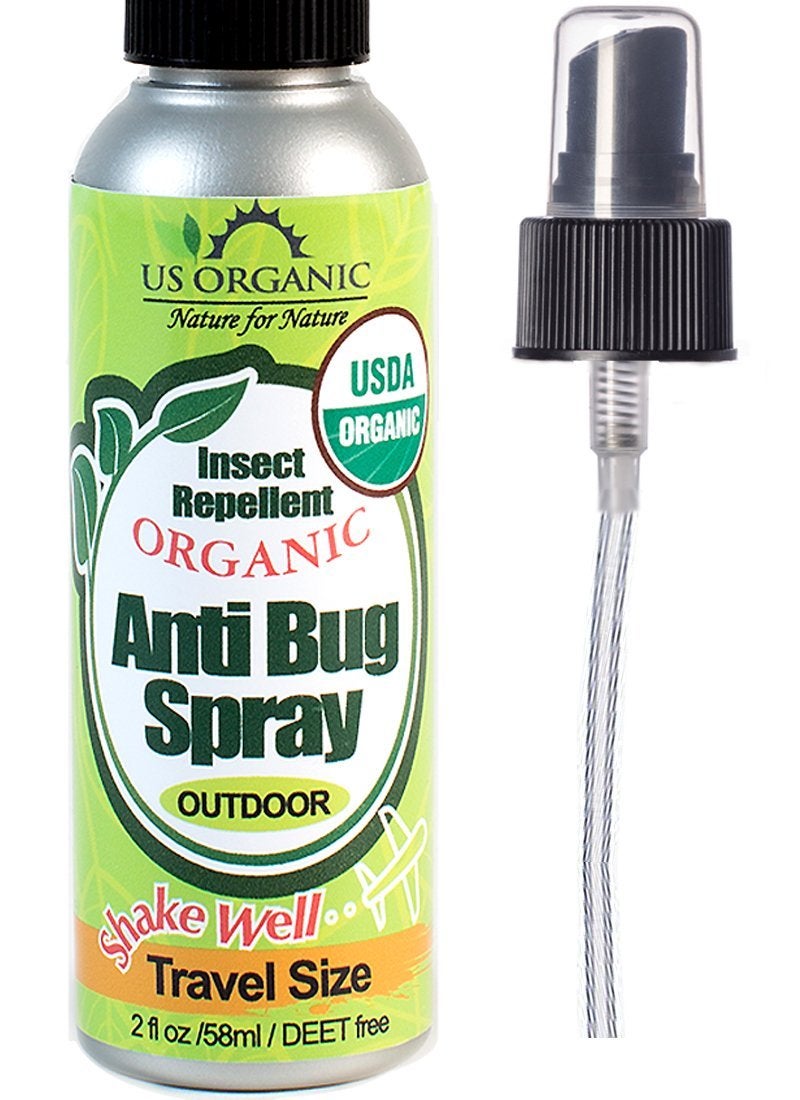 US Organic Mosquito Repellent Anti Bug Outdoor Pump Sprays, USDA Certification, Cruelty Free, Proven Results by Lab Testing, Deet-Free (2 oz Travel Size) - Image 1