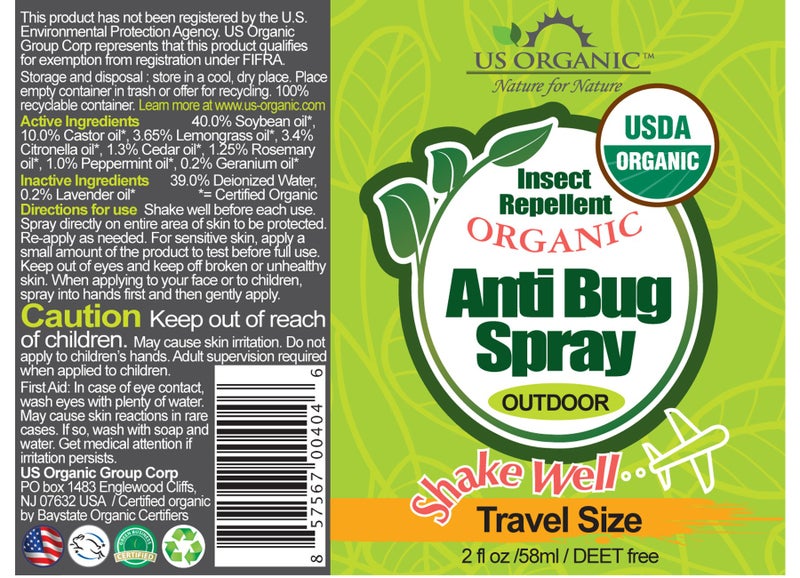 US Organic Mosquito Repellent Anti Bug Outdoor Pump Sprays, USDA Certification, Cruelty Free, Proven Results by Lab Testing, Deet-Free (2 oz Travel Size) - Image 2