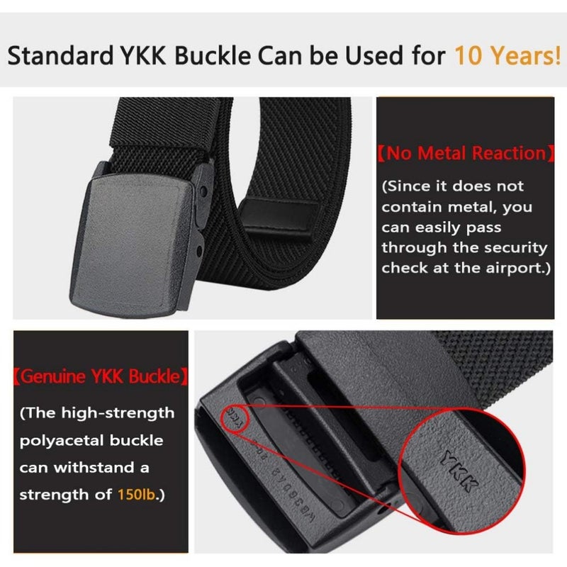 LionVII Elastic Ratchet Men Belts 1 3/8 Stretch Belt with Automatic Buckle Adjustable Trim for 27-46 Waist For Men Comfort Fit Home Office Travel - Image 4