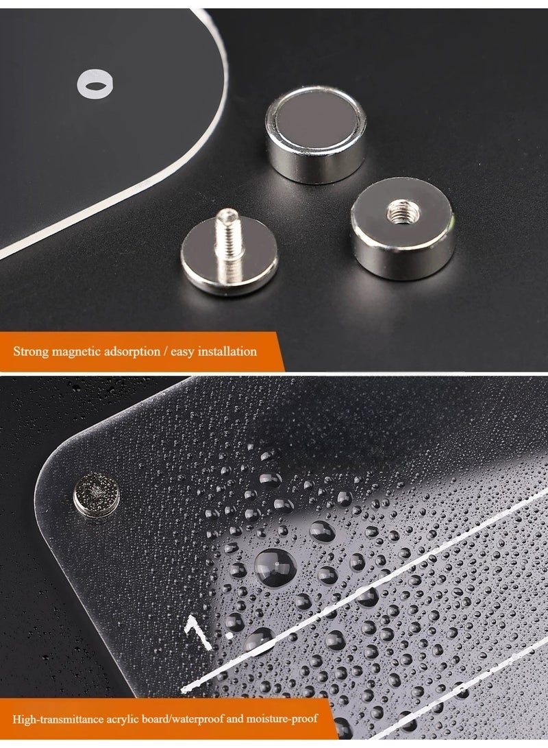 أولدجان الاكريليك المغناطيسي الجاف ممحاة لوحة ، لوحة مزدوجة شفافة ثلاجة ، عرض لوحة ، لوحة الخط ، المغناطيسي شفط ثلاجة ملصقا ، رسالة المجلس + إرسال القلم - Image 5