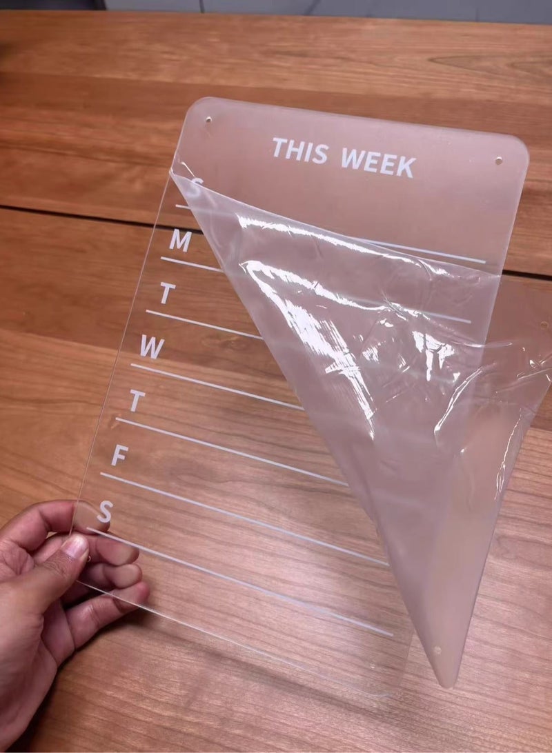 أولدجان الاكريليك المغناطيسي الجاف ممحاة لوحة ، لوحة مزدوجة شفافة ثلاجة ، عرض لوحة ، لوحة الخط ، المغناطيسي شفط ثلاجة ملصقا ، رسالة المجلس + إرسال القلم - Image 2