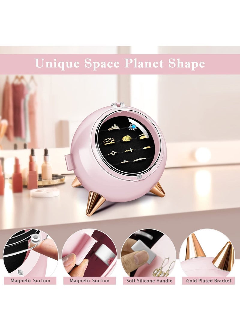 Excefore Jewelry Box for Girls, 3 Layers Jewelry Organizer for Teens, Storage Box for Earrings Necklaces Rings, Gifts for little Girl Kids（Pink） - Image 4