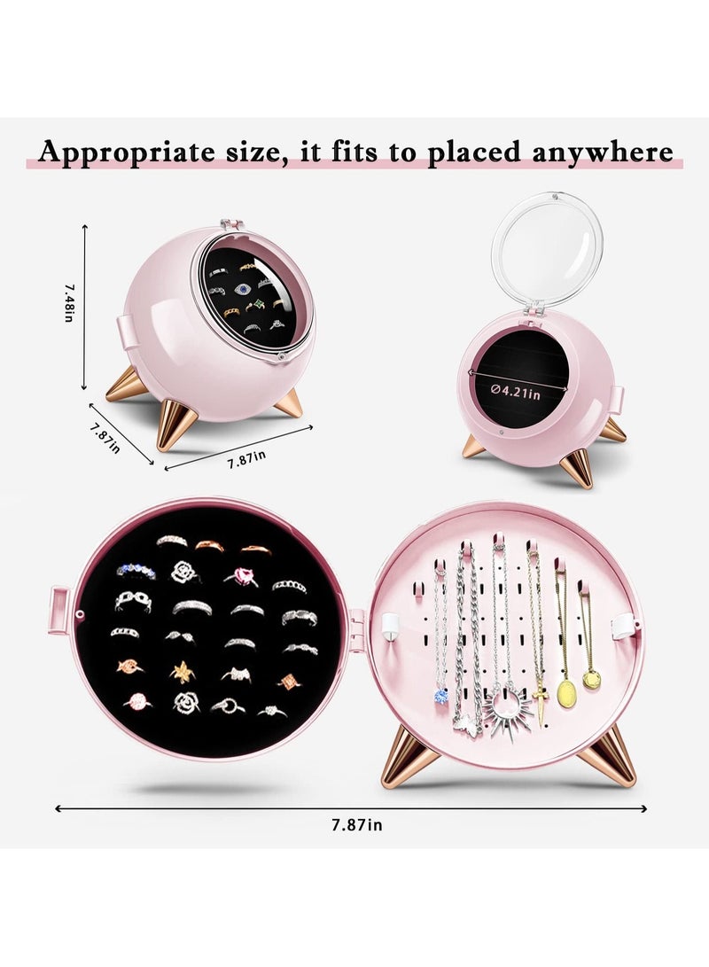 Excefore Jewelry Box for Girls, 3 Layers Jewelry Organizer for Teens, Storage Box for Earrings Necklaces Rings, Gifts for little Girl Kids（Pink） - Image 2