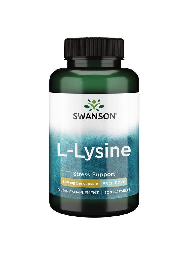 SWANSON Amino Acid Freeform Llysine 500 Milligrams 100 Capsules - Image 1