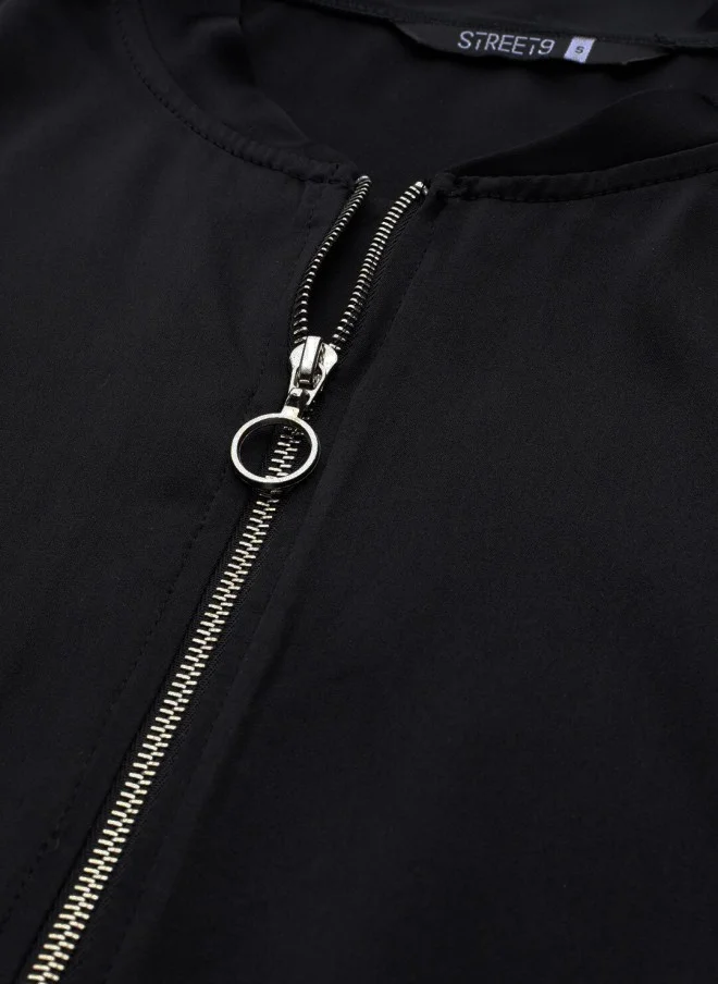 STREET 9 Lightweight Black Bomber Jacket for Women