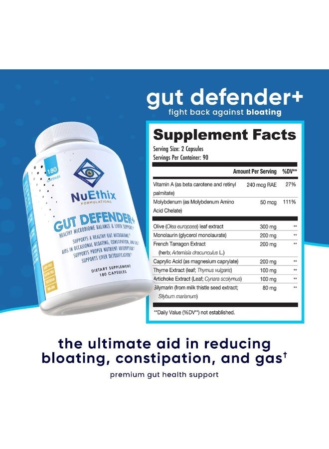 NuEthix Formulations Gut Defender Plus Microbiome Balance Dietary Supplement, 180 Capsules, 90 Servings - Image 4
