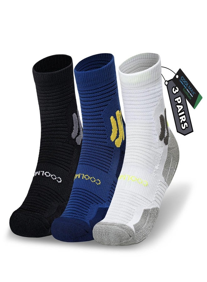 BRISIRA Coolmax Bamboo Viscose Kids Socks Compression Athletic Hiking Running Sports Boys Socks Moisture Wicking for Youth - Image 1