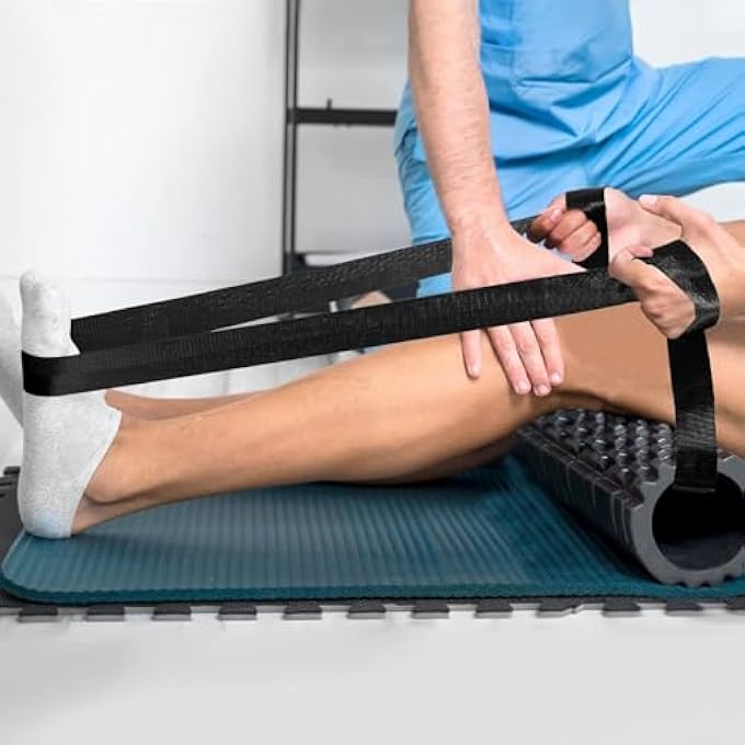 rayihni Mobilization Belt - Adjustable Manual Traction Mobility Aid Strap For Stretching Yoga Leg Shoulder Exercise Shoulder Joint Release Knee Arthritis (Black，250Cm) - Image 3