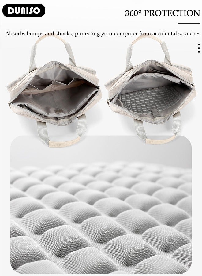 DUNISO Laptop Bag Case Computer Carrying Briefcase, Shoulder Straps and Handle Briefcase Messenger Case, Waterproof Lightweight Computer Shoulder Bag Large Capacity 360° Protective Sleeve for Laptop, Suitable for Business Travel,Optional size 14 Inch - Image 5