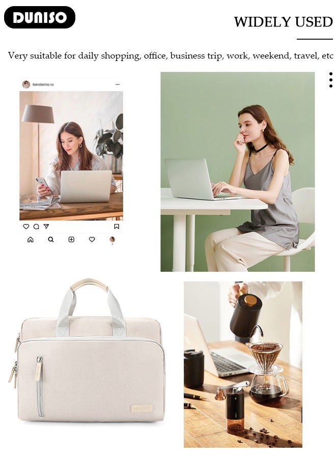 DUNISO Laptop Bag Case Computer Carrying Briefcase, Shoulder Straps and Handle Briefcase Messenger Case, Waterproof Lightweight Computer Shoulder Bag Large Capacity 360° Protective Sleeve for Laptop, Suitable for Business Travel,Optional size 14 Inch - Image 3