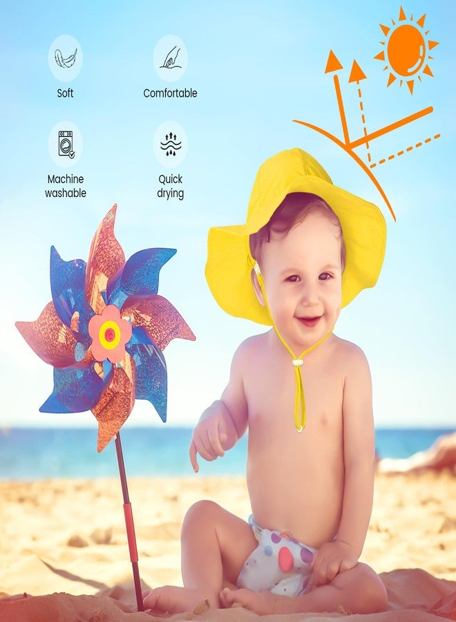 HECCEI Baby Sun Hat, Windproof, Sunscreen, Warm, UPF 50+ DryShade WhaleFold Outdoor Beach Hat for 0-24 Months Toddler Boys & Girls (US, Age, 24 Months, Sunshine Yellow) - Image 3