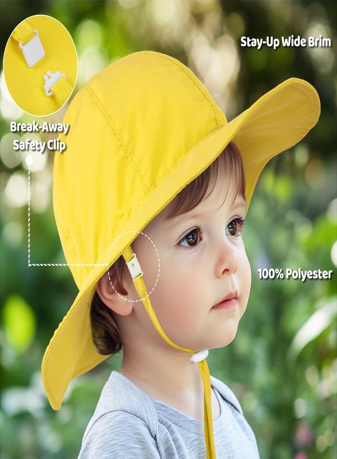 HECCEI Baby Sun Hat, Windproof, Sunscreen, Warm, UPF 50+ DryShade WhaleFold Outdoor Beach Hat for 0-24 Months Toddler Boys & Girls (US, Age, 24 Months, Sunshine Yellow) - Image 2