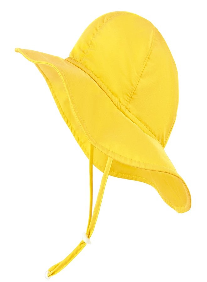 HECCEI Baby Sun Hat, Windproof, Sunscreen, Warm, UPF 50+ DryShade WhaleFold Outdoor Beach Hat for 0-24 Months Toddler Boys & Girls (US, Age, 24 Months, Sunshine Yellow) - Image 1