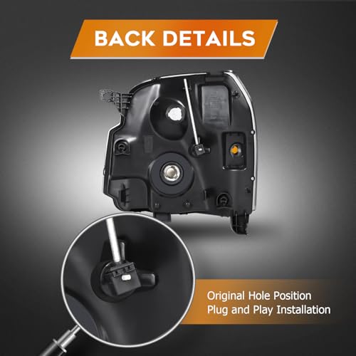LBRST Headlight Assembly Fit 2007-2014 for Yukon, 2007-2014 for Yukon XL 1500, 2007-2013 for Yukon XL 2500 Driver & Passenger Side Headlight Chrome Housing 15861025 - Image 4