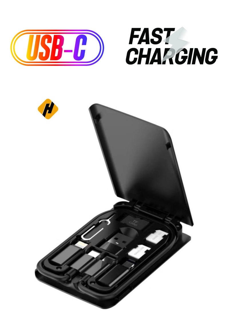 HuHa - Multi Functional Box/Type-C to Type-C Cable Charge Sync Cable/Type-C to USB/Type-C to Lightning/Type-C to Micro/Compatible with iPhone 14Pro/14ProMax - Image 1