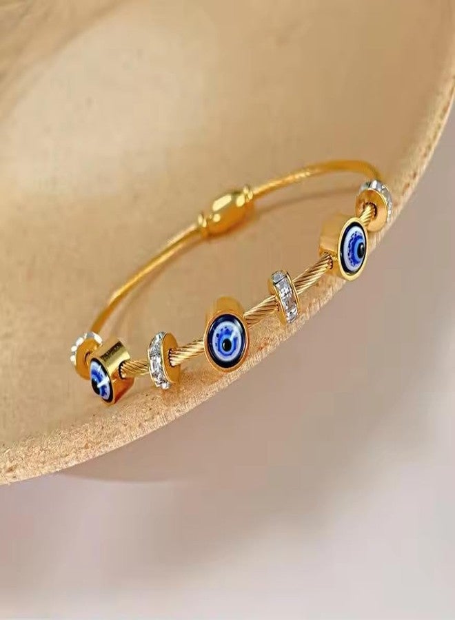 MEENAZ evil eye bracelet for woman Evil Eye Bangles for women Anti Tarnish Stylish Adjustable hand Rose gold Bracelet for girls Kada for Women Magnet Accessories Jewellery friendship crystal - Image 5