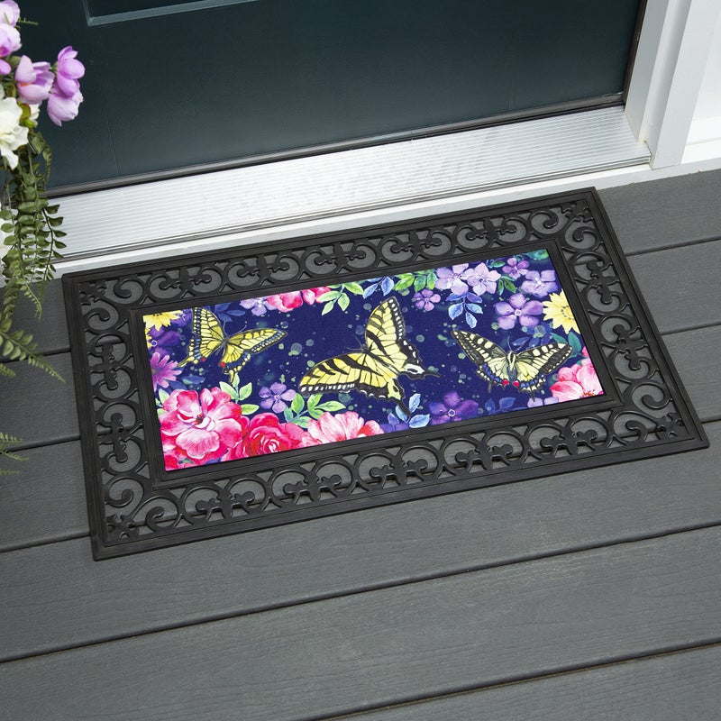 إيفرجرين دائمة الخضرة Sassafras منتصف الليل الفراشة القابلة للتبديل ممسحة | داخلي وخارجي | 22 بوصة × 10 بوصة | الدعم غير الانزلاق | كل موسم | ملف تعريف منخفض | الصفحة الرئيسية د؟ كور - Image 3