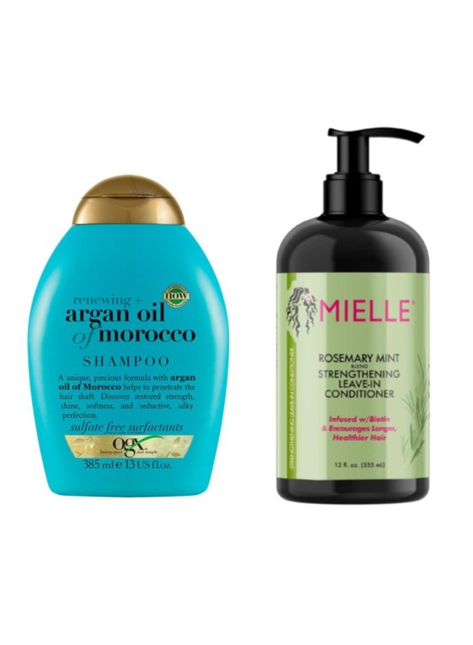 أو جي إكس مجموعة شامبو وبلسم زيت الأرجان المغربي لتجديد الشعر وعلاج تساقطه