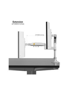NB NORTH BAYOU Dual Monitor Arm Dual Monitor Stand for Two 17" to 27" Screens up to 19.8 lbs for Each Monitor, VESA 75x75 & 100x100, Full Motion Gas Spring Dual Monitor Desk Mount, White | H180  - Image 3