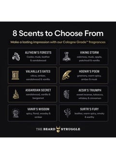 The Beard Struggle Essential Kit Grooming Care Package For Men Balm Oil Wash Conditioner Gold Collection Valhalla Gates  - Image 3