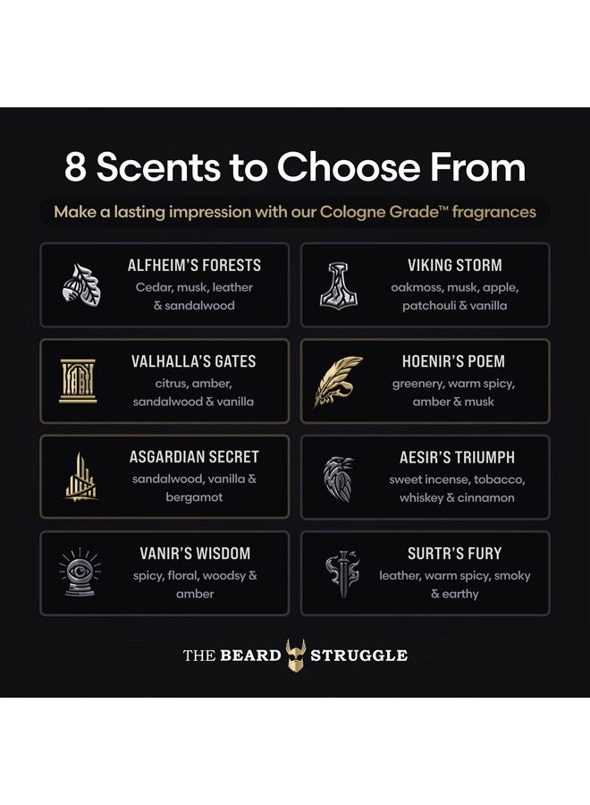 The Beard Struggle Essential Kit Grooming Care Package For Men Balm Oil Wash Conditioner Gold Collection Valhalla Gates - Image 3
