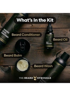The Beard Struggle Essential Kit Grooming Care Package For Men Balm Oil Wash Conditioner Gold Collection Valhalla Gates  - Image 5