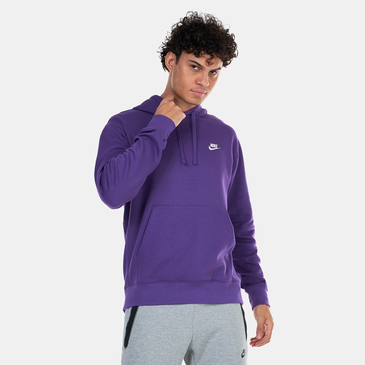 nike men's sportswear club fleece hoodie purple