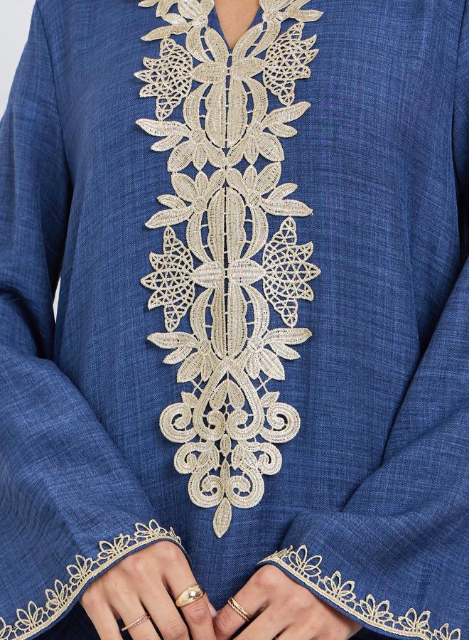 أميرة جلابية بتفاصيل دانتيل أمامية - Image 3