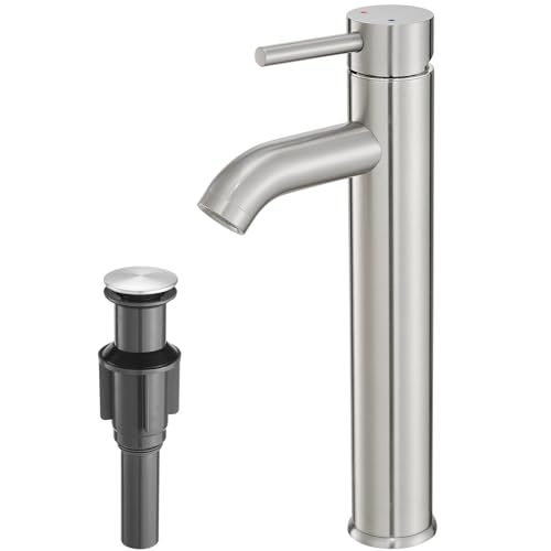 VOTON Vessel Sink Faucet Chrome Modern Tall Bathroom Faucets Single Handle One Hole Rv Vanity Lavatory Bathroom Sink Faucet - Image 1